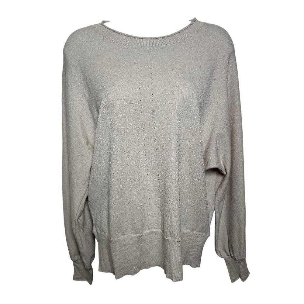 Anthropologie Philosophy Small Long Batwing Sleeve Sweater Soft Ivory Layering